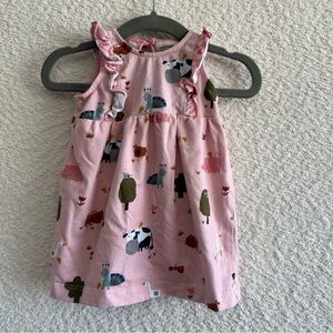 Viverano Baby Infant Farm Pink Dress Organic Cotton Stretch Size‎ 0-3 Months